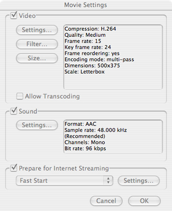 Compression settings sweet spot