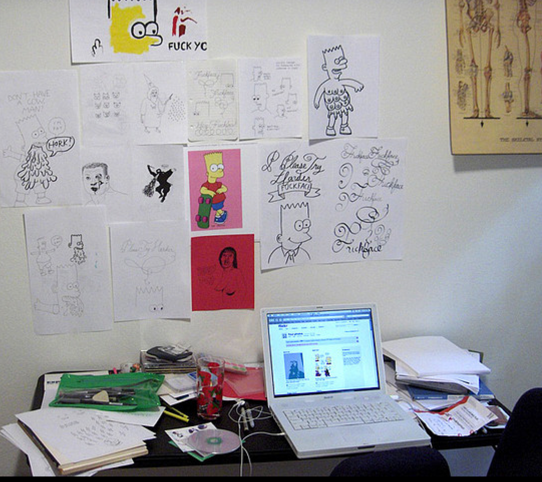 Michael Harwell's Bart-filled workspace