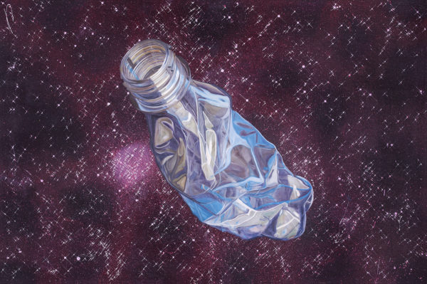 Ernesto Ibañez, Plastic Bottle, 2016, mixed media, 36 x 24 in.