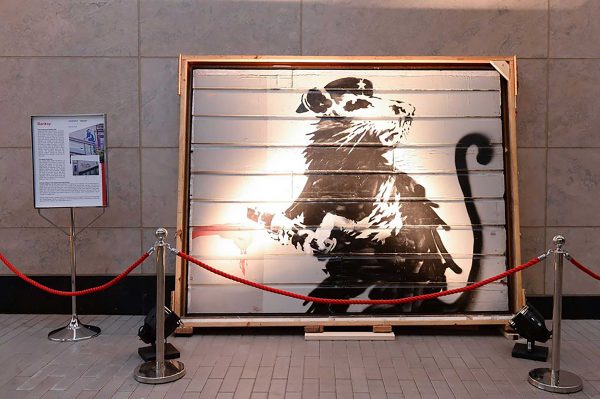 Haight Street Rat by Banksy installed in Toronto