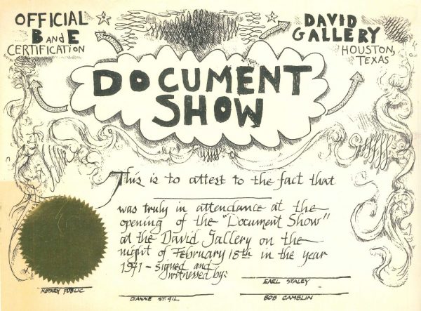 David Gallery Commemorative Document for The Document Show