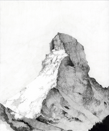 Atlas #4 The Matterhorn (For Bruno), Graphite on Paper, 12