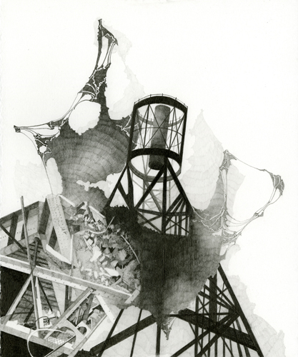 Atlas #1,Ruins Projection (Hooker),Graphite on Paper, 12 Atlas #1,Ruins Projection (Hooker),Graphite on Paper, 12