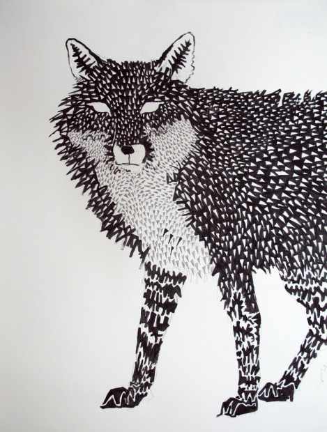 Fox Mask 3, 2011, acrylic on paper