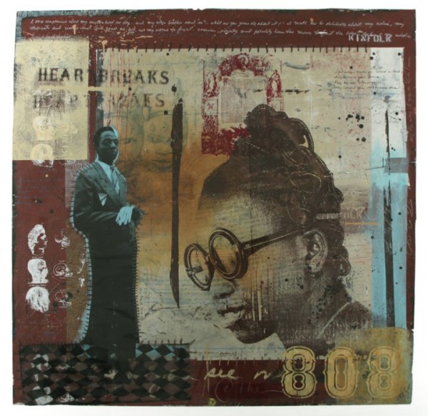 Robert Hodge, "You Must Be My Soul Sista" Mixed Media on Paper 60x60
