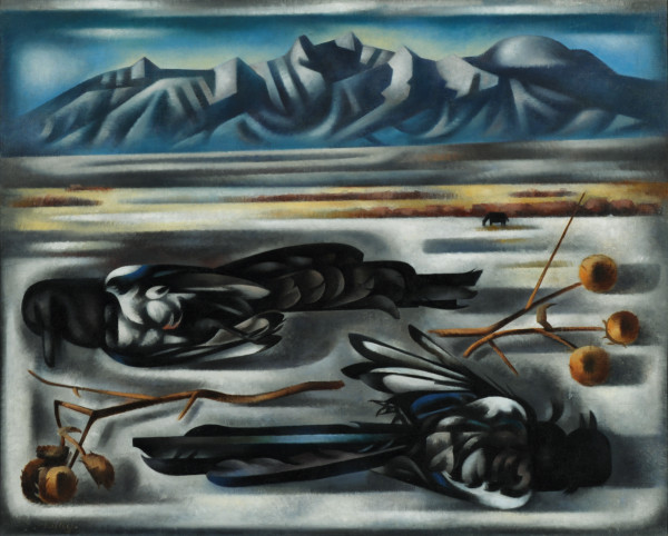 Loren Mozley, Winter Fields, 1948, Oil on canvas, Overall: 24 x 30 in., Collection of Susan and Claude Albritton III
