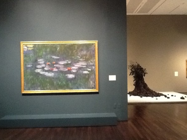 Installation view, Claude Monet Nympheas [Water Lilies] and Petah Coyne Untitled #1103 (Daphne)