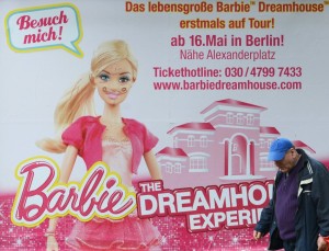 Vandalism of Barbie’s Berlin advertising. Courtesy Spiegel Online.