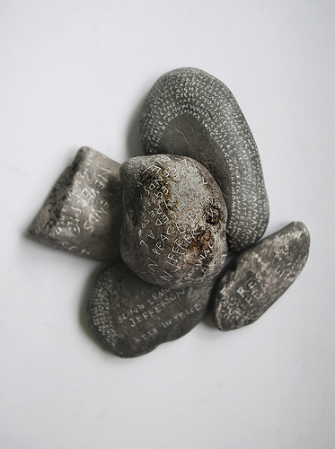 "Stones," 2013, Plaster, ink, graphite and varnish, Dimensions variable, Image courtesy gallery website