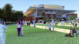 Rendering of the not-to-be-built Arts Center of North Texas