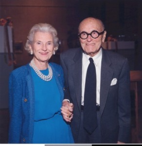Ruth Carter Stevenson and Amon Carter Museum designer Philip Johnson. Photo: Texas Society of Architects