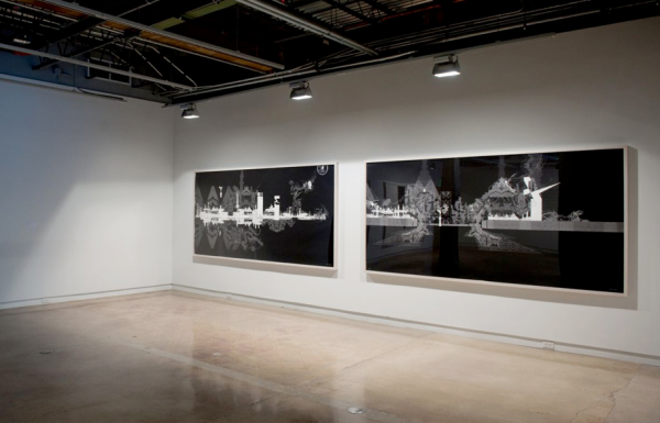 Seher Shah, Geometric Landscapes and the Spectacle of Force and The Mirror Spectacle, installation view.