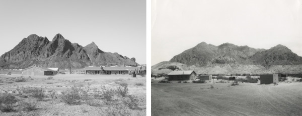 Jason Reed, Motel, Terlingua, 2011 and W.D. Smithers, View of Study Butte, Texas, 1932.
