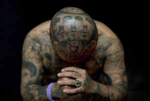 Tattoos by artist Josh Lin displayed by a man named "Oldies" during the London Tattoo Convention. Photo by Adrian Dennis/AFP/Getty Images.
