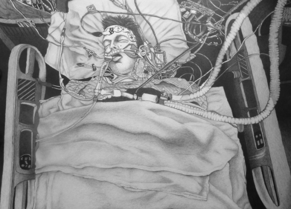 Michael Bise, Sleeping Man, 2012 graphite on paper, 14 1/2" x 19 1/4", Courtesy of the artist and Moody Gallery
