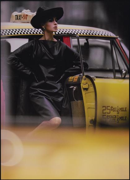 William Klein (b.1928) Antonia + Yellow Cab, Tuffeau & Bush, New York, 1962 Dye coupler print © William Klein, courtesy Howard Greenberg Gallery