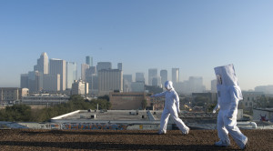 Carrie Schneider and Alex Tu exploring Houston on the Human Tour, 2013. Photo: Lillie Monstrum