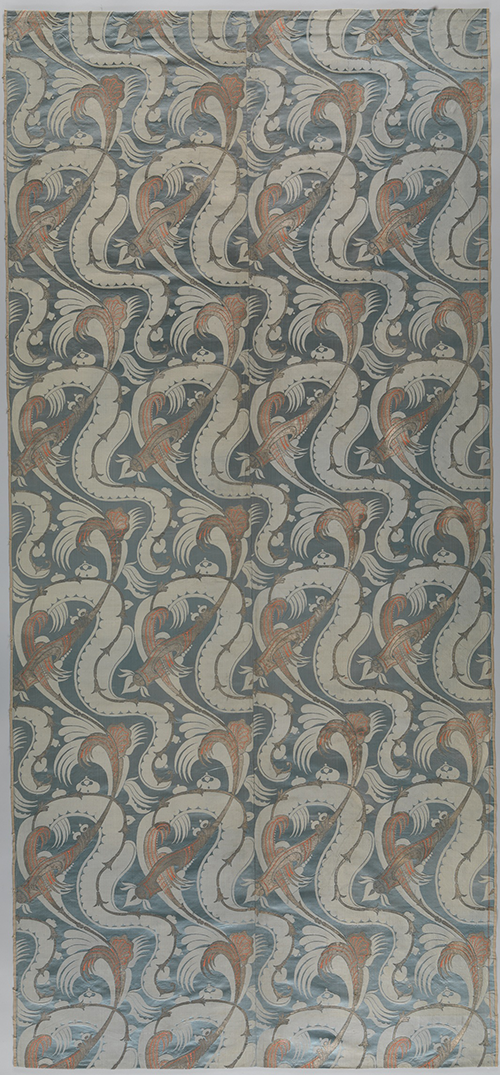 Length of Bizarre Silk. France or Italy, 1700-1710. Silk satin, brocaded, silk and metal-wrapped metal, 97 x 43 in. (246.4 x 109.2 cm), The Metropolitan Museum of Art, Rogers Fund, 1964