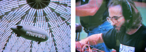 Images from Laurie McDonald’s video documenting Russell Frehling’s Mapping – part of Astrosounds series of sonic experiments held in the Houston’s Astrodome during New Music America 1986.