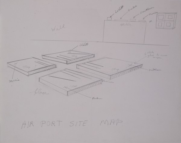 Robert Smithson, Airport Site Map, c. 1967. Pencil on paper, Collection of the Modern Art Museum of Fort Worth
