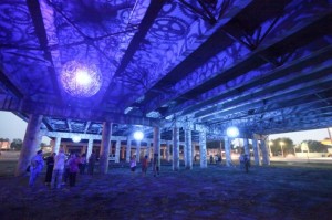 Ballroom Luminoso, I-35 underpass, commissioned by DCCD/Public Art San Antonio. Photo: Fred Gonzales/City of San Antonio
