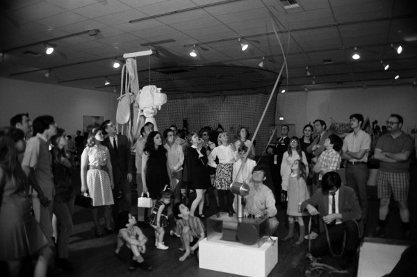 Opening of the exhibition "The Machine as Seen at the End of the Mechanical Age," 1970.