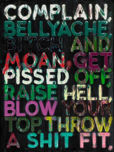 Mel Bochner, Mel Bochner, "Complain," 2010, oil on velvet, 160 x 119.4 x 4.4 cm