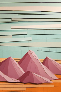 Landry McMeans, Mountains, cardboard relief with acrylic, 2012 