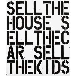   Christopher Wool,  Apocalypse Now, 1988, Alkyd and flashe on aluminum and steel, 84" X 72"