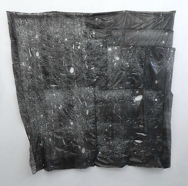 Untitled, 2014. Trash bags and glue.