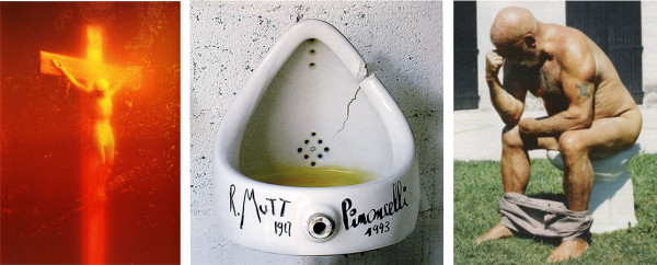 serrano-piss-christ-pinocelli-duchamp-rodin-fountain-thinker