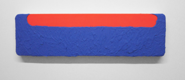 Bret Slater, <em>Driggs</em>, 2014. Acrylic on canvas, 22.8 x 76.8 cm.