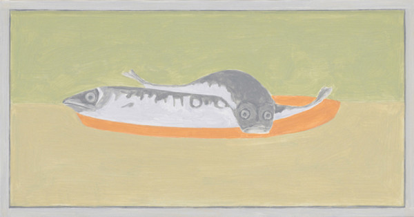 Francesca Fuchs, <em>Framed Painting: Chackas Fish</em>, 2012,  Acrylic on canvas, 17 x 32.5"