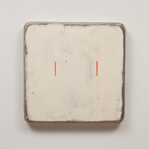 Otis Jones, <em>  Two Lines One Moved</em>, 2014. Acrylic on canvas 24 x 24 x 3½