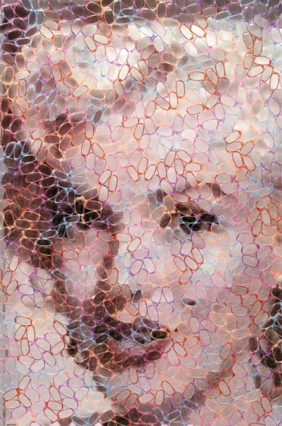 Marilyn Monroe by David Datuna. 2014, Mixed Media construction with collage 61 x 41 inches