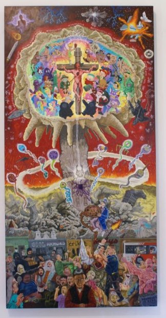 Albert Alvarez Codename Doomsday, 2012 acrylic on panel 48 x 24 in. Collection of Sandra and Dr. Raphael Guerra, San Antonio