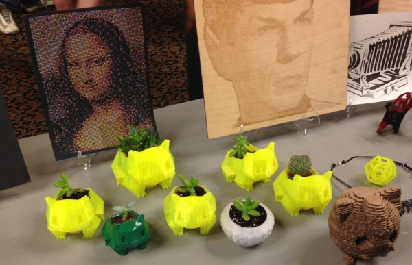 Pikachu planters with Mona Lisa and the eternal Mr. Spock