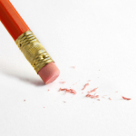 Pencil erasing a mistake
