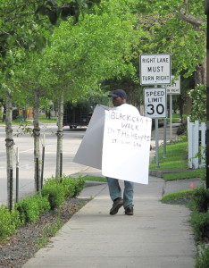 black man walking