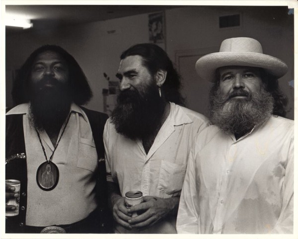 Bert L. Long, Jr, James Surls, and Bob Bilyeau Camblin at Lawndale Annex, c. 1980. Photo by Frank Martin.