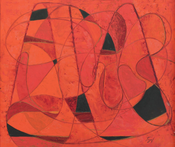 Red and Black, c. 1951, oil on Masonite