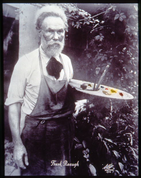 Undated portrait of Frank Reaugh with palette. Unknown photographer. Image courtesy of the Harry Ransom Center