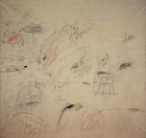 Cy Twombly, Ilium (One Morning Ten Years Later) [Part I] 1964 oil paint, lead pencil and wax crayon on canvas 78 3/4 x 82 3/4 in. 