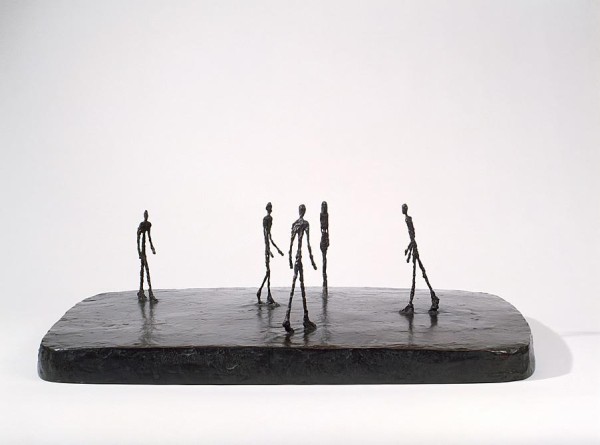 Alberto Giacometti, Piazza. 1947–48 (cast 1948–49). Bronze. 8 1/4 x 24 5/8 x 16 7/8 inches.