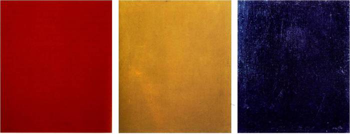 Pure Red Color (Chistyi krasnyi tsvet), Pure Yellow Color (Chistyi zheltyi tsvet), Pure Blue Color (Chistyi sinii tsvet), 1921