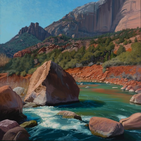 Dennis Farris, Virgin River Rock, oil on canvas.