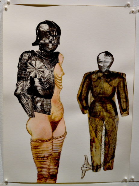 Armour Drawings detail, 1991-1994, watercolor, ink on paper