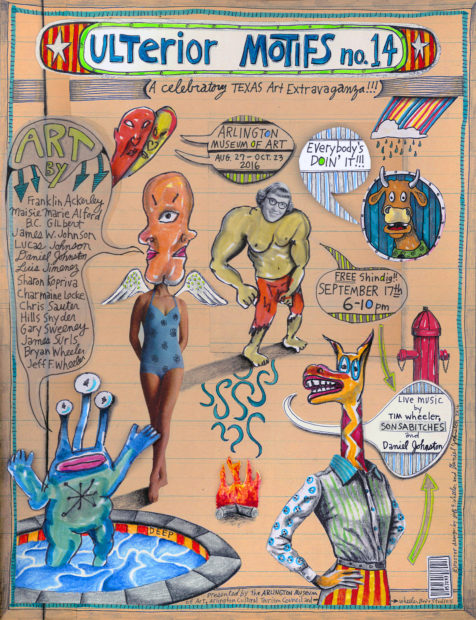 Exhibition poster designed by Jeffrey F Wheeler and Daniel Johnston. 
