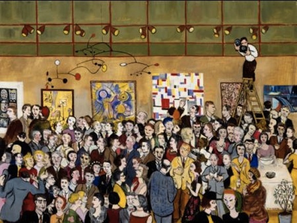 Frank Freed, Opening Night – Contemporary Arts Museum, 1953, Oil on canvas, Collection of The Museum of Fine Arts, Houston. Gift of the Eleanor and Frank Freed Foundation.