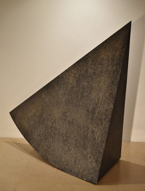 Should have Seen It Coming, 2012/2016, oxidized lead & wood, 55 x 54 x 23.5 in.
